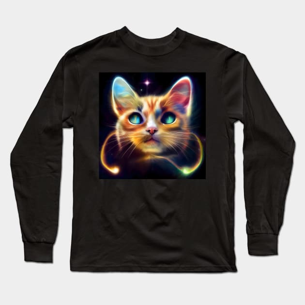 Space Cat Nyabula - Tabby Delos Long Sleeve T-Shirt by Dream of Bunnies